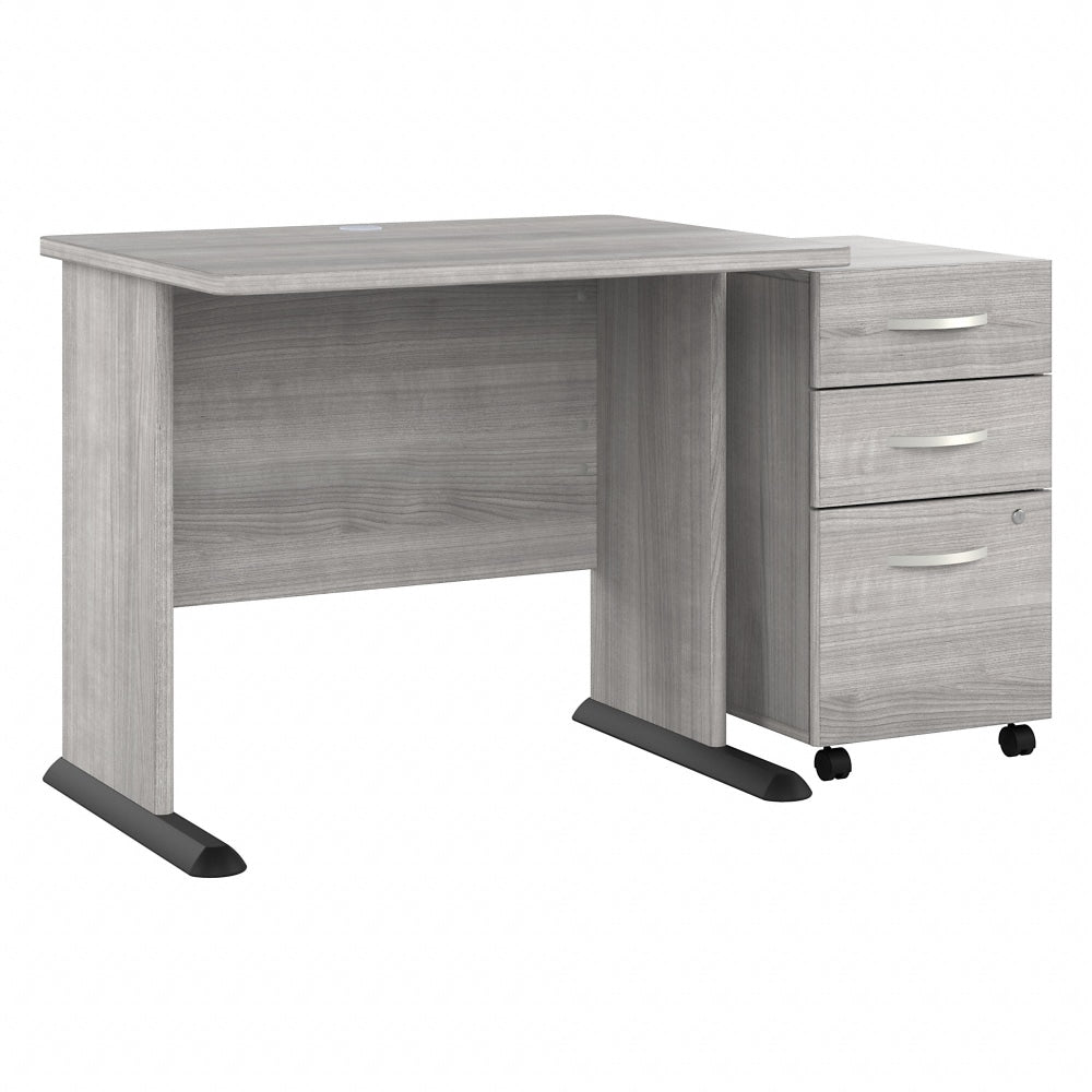 Bush Business Furniture Studio A 36inW Small Computer Desk With 3-Drawer Mobile File Cabinet, Platinum Gray, Standard Delivery