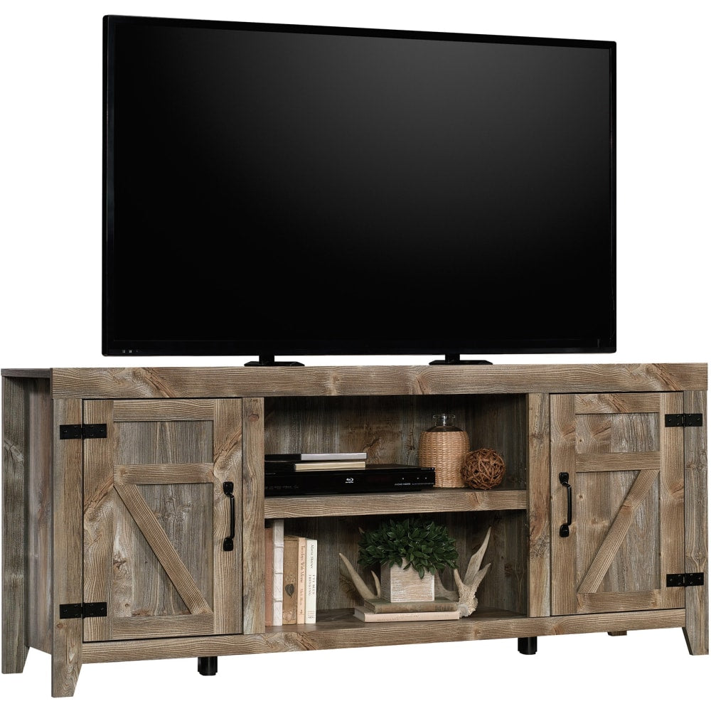 Sauder Select Farmhouse Rustic Entertainment Credenza For 70in TV, 26-13/16inH x 62-3/4inW x 15-5/16inD, Rustic Cedar