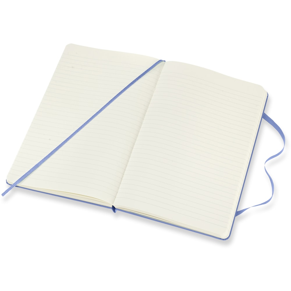 Moleskine Classic Notebook, Large, 5in x 8.25in, Ruled, 240 pages, Hard Cover, Hydrangea Blue