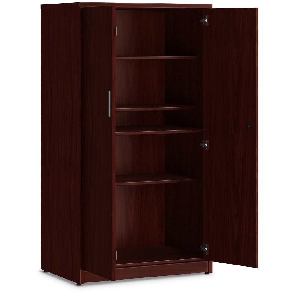 HON 10500 Series Mahogany Laminate Office Desking - 36in x 24in66.6in - 5 Shelve(s) - 3 Adjustable Shelf(ves) - Finish: Thermofused Laminate (TFL), Mahogany Laminate