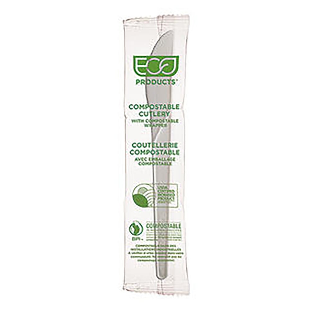 Eco-Products Compostable Knives, 6in, White, Pack Of 1,000 Knives