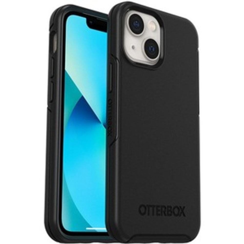 OtterBox iPhone 13 mini, iPhone 12 mini Symmetry Series+ Antimicrobial Case with MagSafe - For Apple iPhone 13 mini, iPhone 12 mini Smartphone - Black - Bump Resistant, Drop Resistant, Bacterial Resistant - Synthetic Rubber, Polycarbonate, Plastic