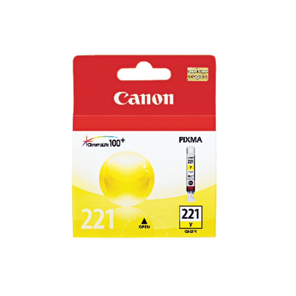 Canon CLI-221Y ChromaLife 100+ Yellow Ink Tank, 2949B001