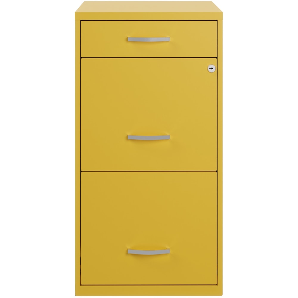 Realspace SOHO Organizer 18inD Vertical 3-Drawer File Cabinet, Gold