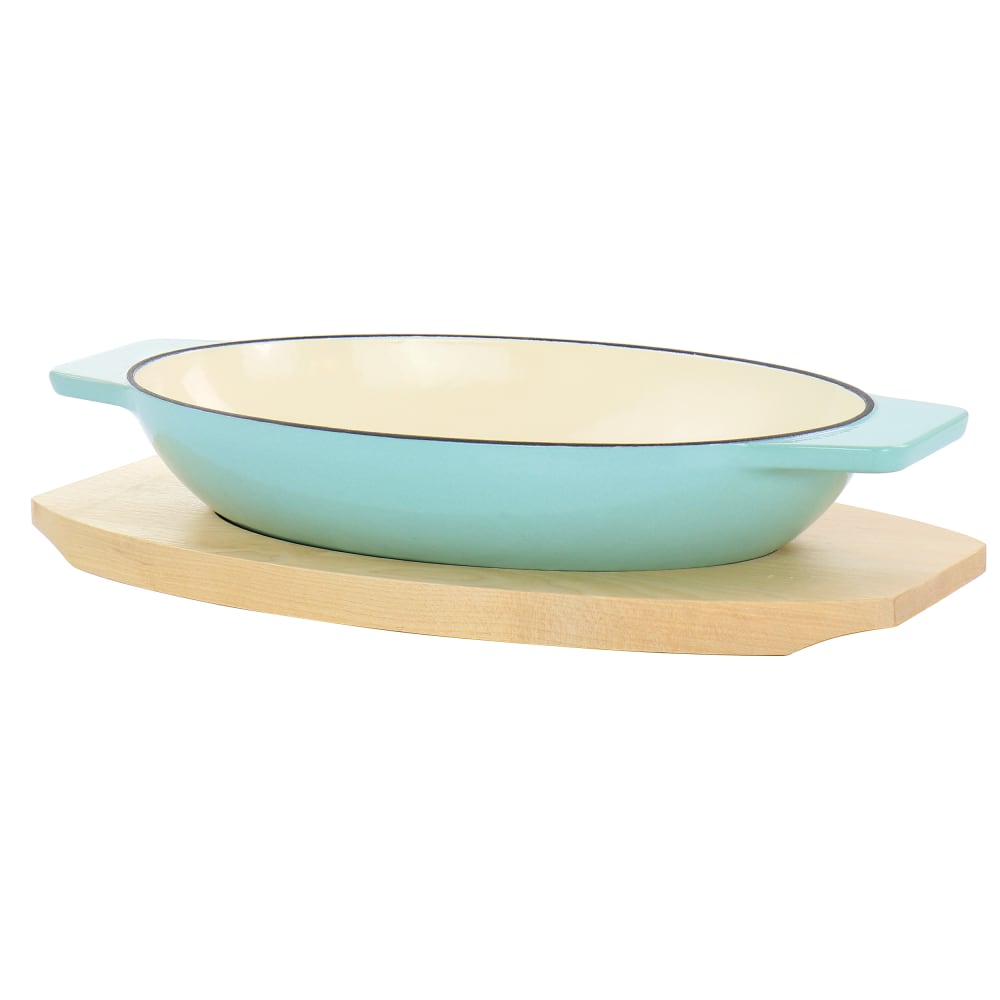 Martha Stewart Cast Iron Casserole Trivet Set, Aqua