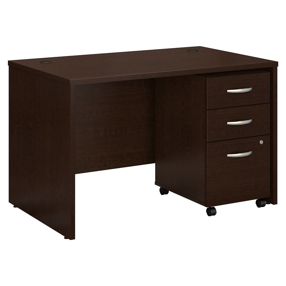 Bush Business Furniture Components 48inW Office Computer Desk With Mobile File Cabinet, Mocha Cherry, Standard Delivery