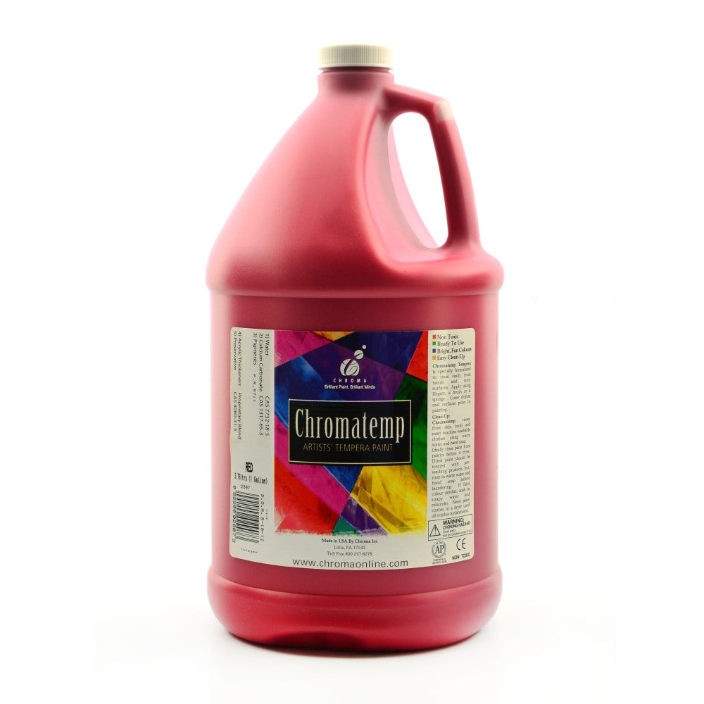 Chroma ChromaTemp Artists Tempera Paint, 1 Gallon, Red