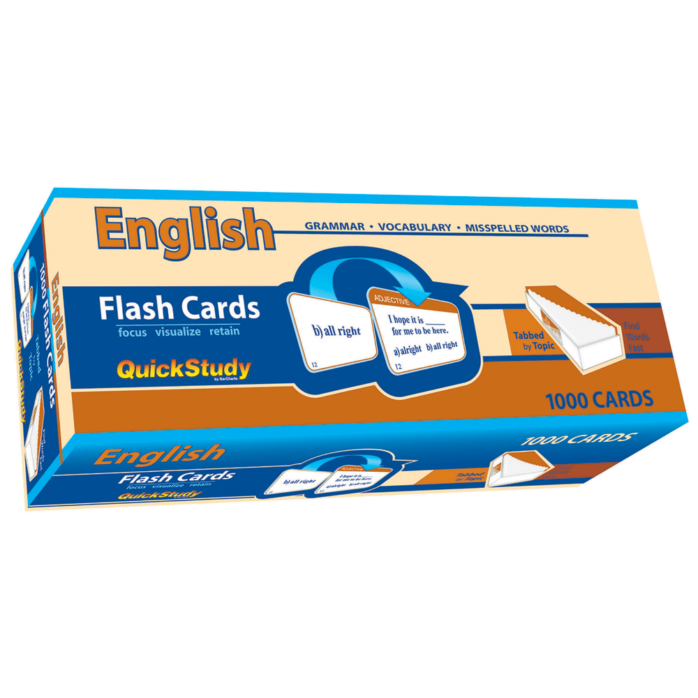 QuickStudy Flash Cards, 4in x 3-1/2in, English Vocabulary, Pack Of 1,000 Cards