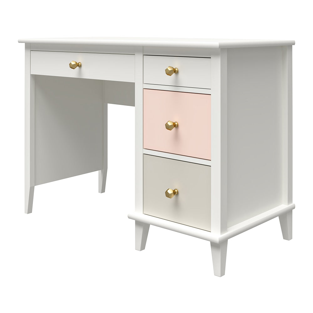 Ameriwood Home Monarch Hill Poppy 42inW Kids Computer Desk, White/Peach