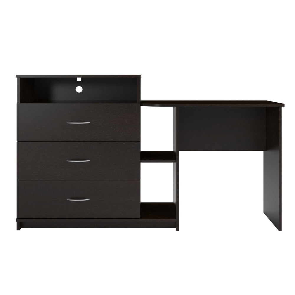 Ameriwood Home Rebel 59inW 3-In-1 Media Dresser And Computer Desk, Espresso