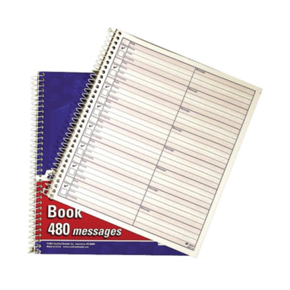 Adams Voicemail Log Books, 7 1/2in x 8 1/2in, 120 Pages, White/Canary Yellow, Pack Of 2