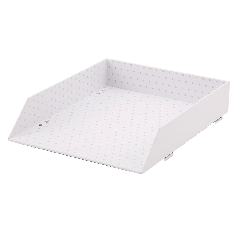 Realspace White Dot Stacking Letter Tray