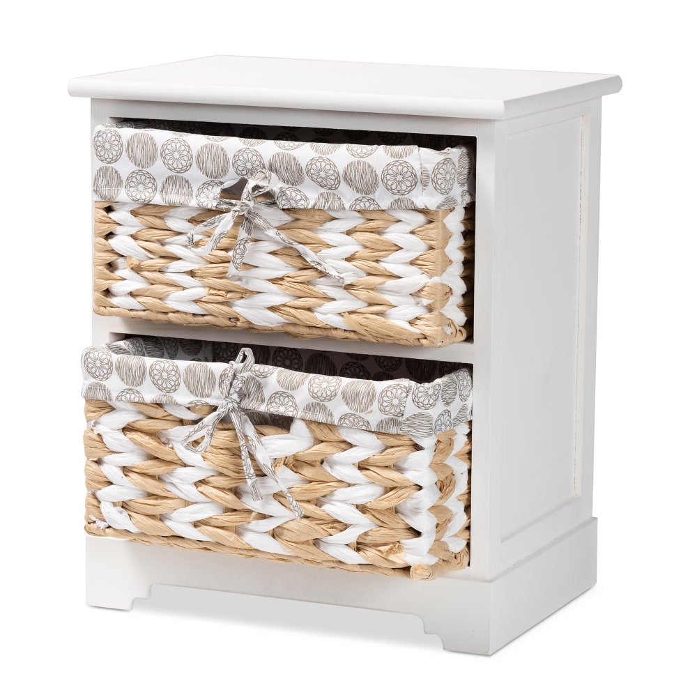 Baxton Studio Rianne 16inW 2-Basket Storage Unit, White