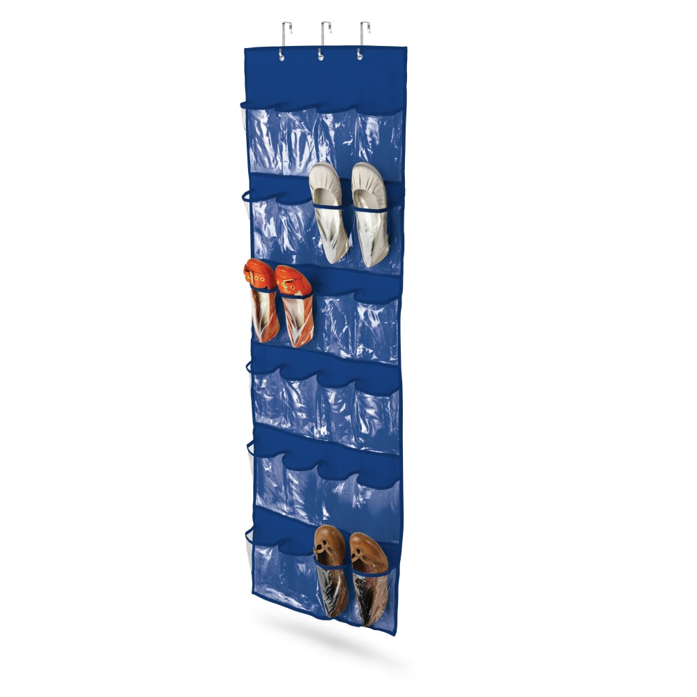 Honey-Can-Do Over-The-Door 24-Pocket Closet Organizer, 57inH x 21inW x 2 1/2inD, Navy