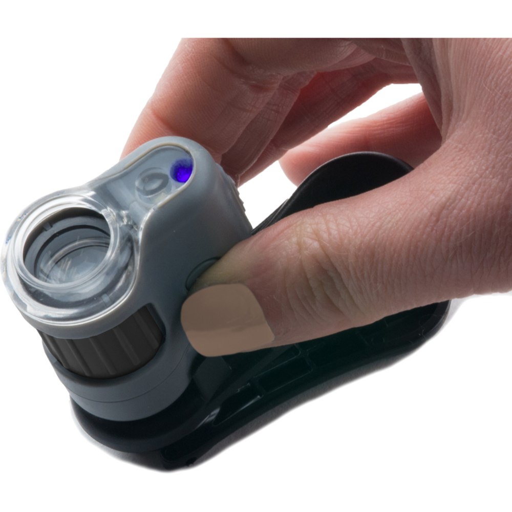 Carson 20x Microscope With Universal Smartphone Clip - 20x - LED Illumination - Monocular Head