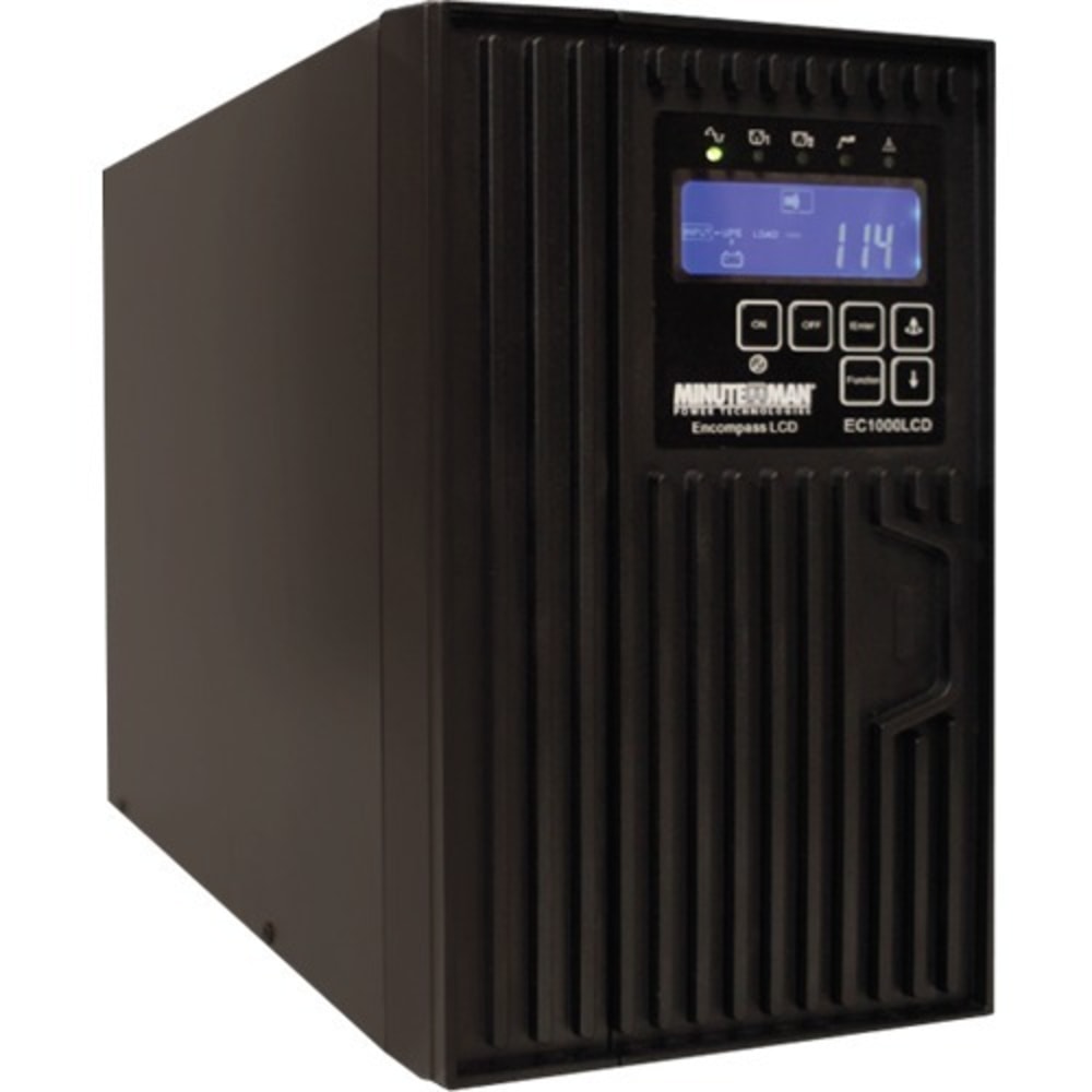 Minuteman Encompass 1000VA Tower UPS - Tower - 2 Minute Stand-by - Serial Port - 6 x NEMA 5-15R - 6 x Battery/Surge Outlet