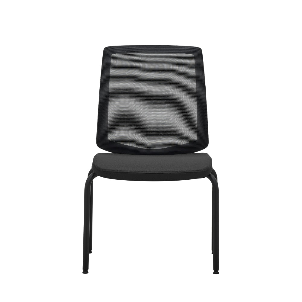 WorkPro Expanse Series Mesh/Fabric Guest Chairs, Black/Black, Set Of 2 Chairs