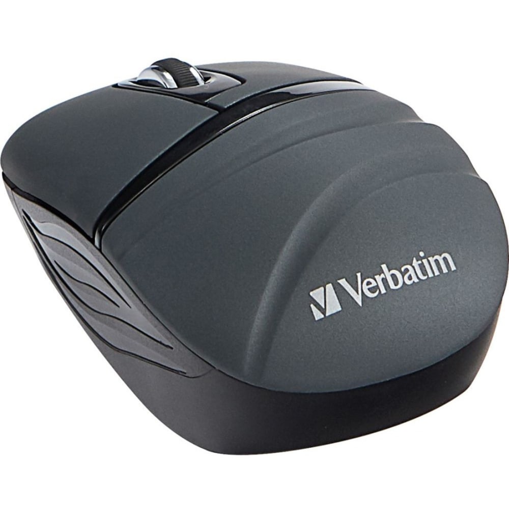 Verbatim Wireless Mini Travel Mouse, Commuter Series - Graphite - Optical - Radio Frequency - 2.40 GHz - Graphite - 1000 dpi - 3 Button(s)