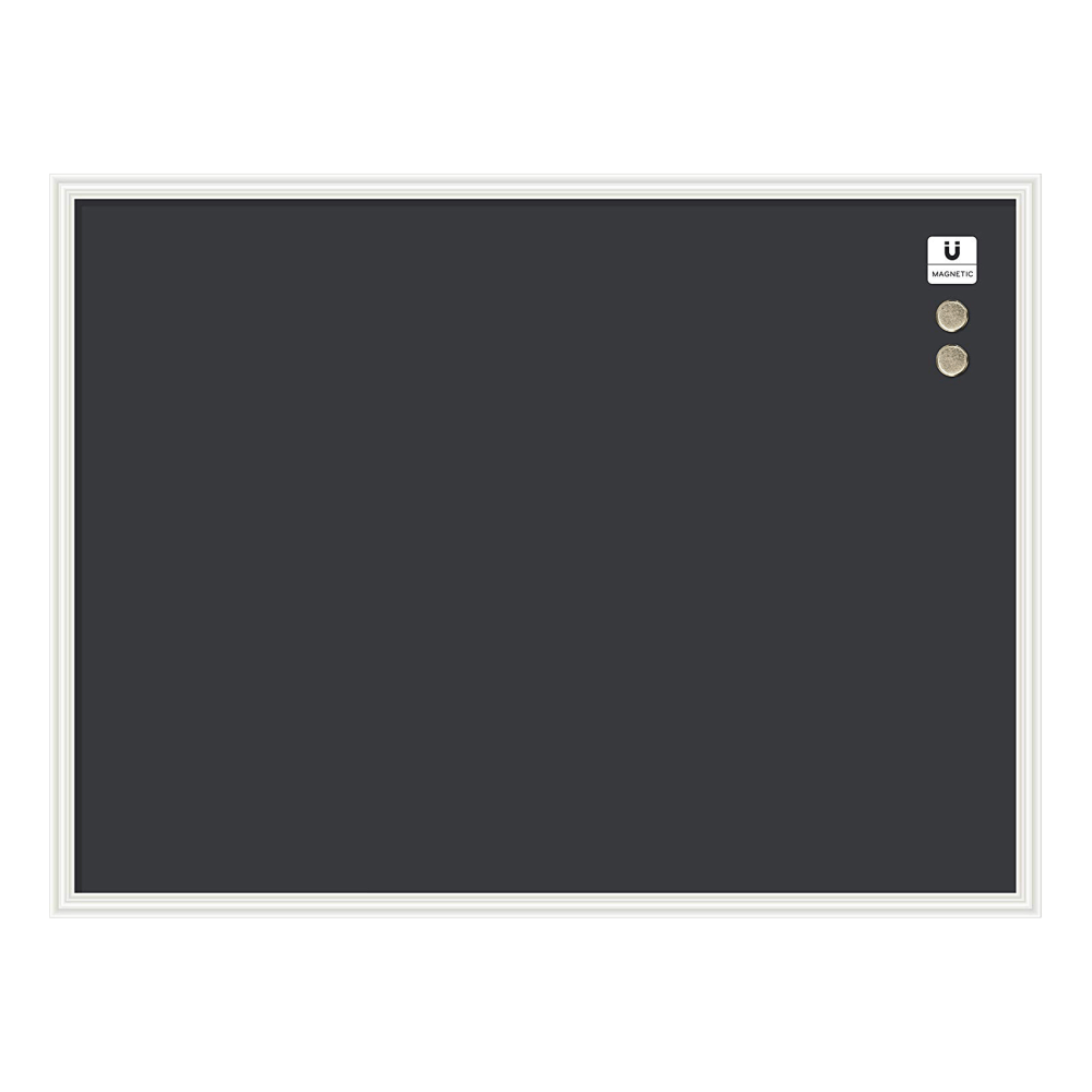 U Brands Magnetic Chalkboard, 40in X 30in, White Wood Frame