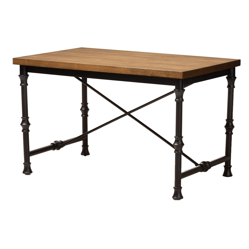 Baxton Studio Ayaz Cross 48inW Writing Desk, Dark Oak Brown