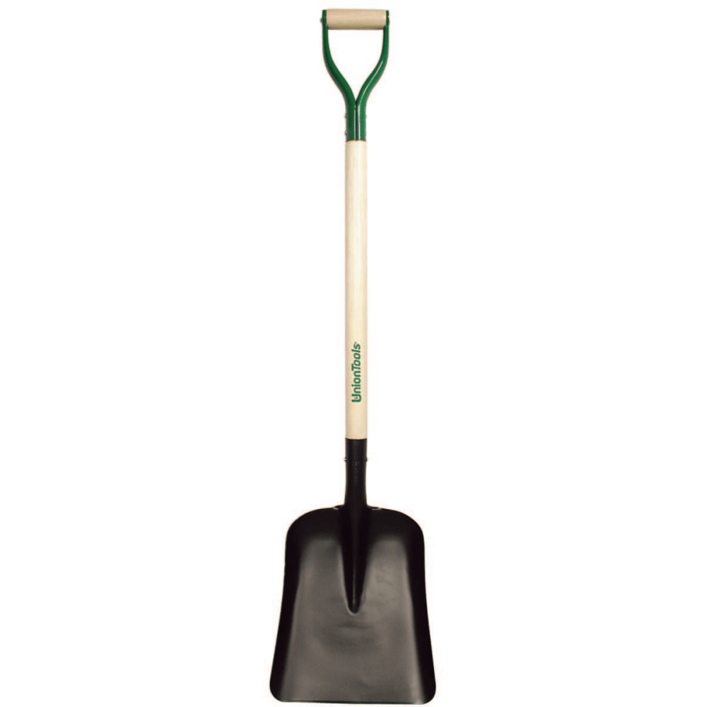 General & Special Purpose Shovel, 14.5 in L x 11.25 in W blade, 29 in White Ash Steel D-Grip Handle