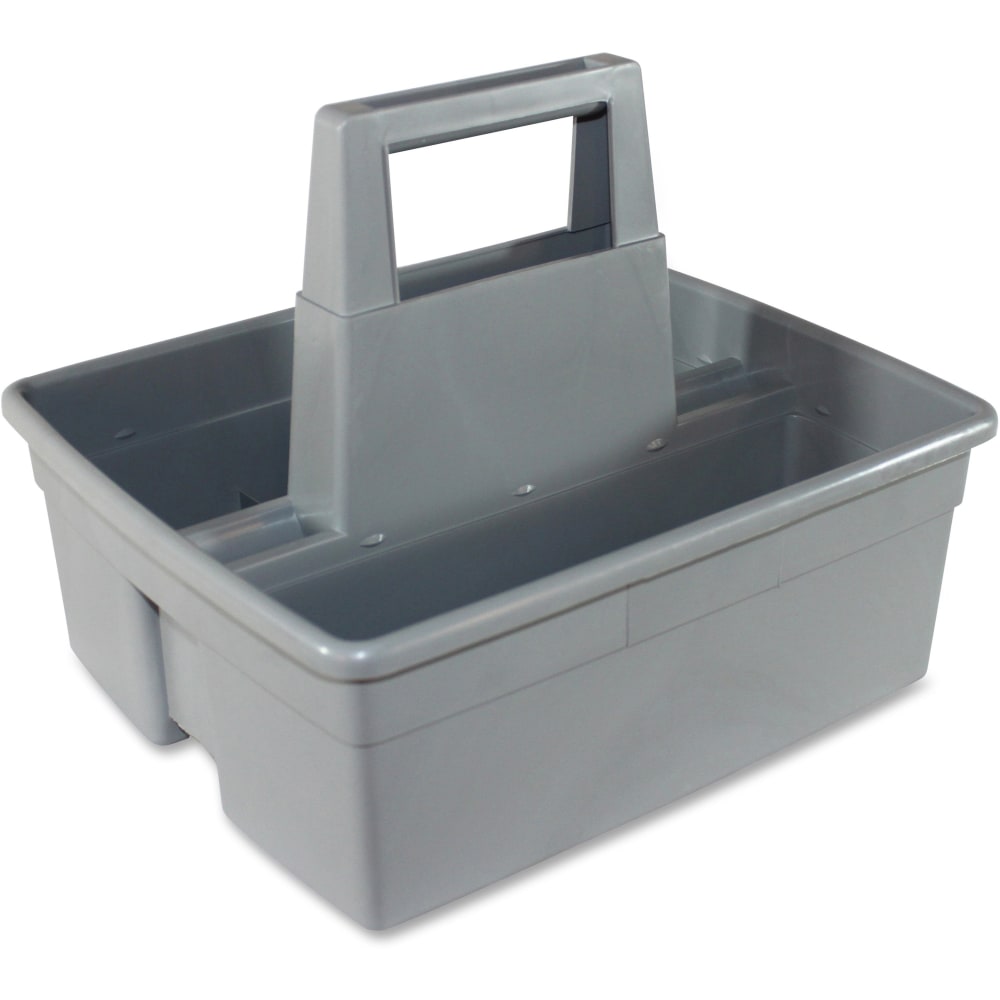 Impact Maids Basket - 2 Compartment(s) - 10.1in Height x 11.1in Width12.9in Length - Handle, Heavy Duty - Gray - Plastic - 1 Each