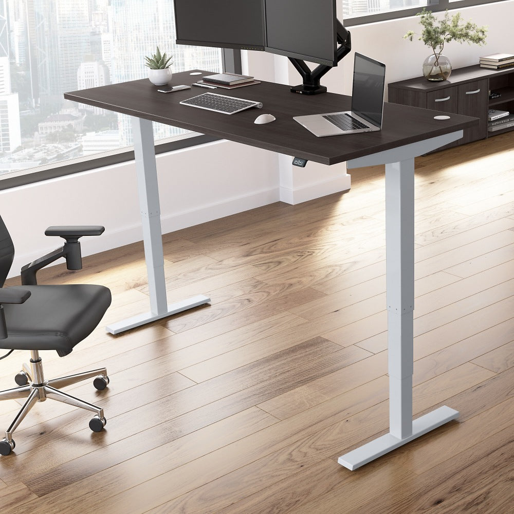 Move 40 Series by Bush Business Furniture Electric Height-Adjustable Standing Desk, 72in x 30in, Storm Gray/Cool Gray Metallic, Standard Delivery