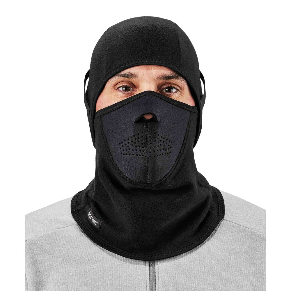 Ergodyne N-Ferno 6827 2-Piece Balaclava Face Masks, One Size, Black, Pack Of 12 Masks