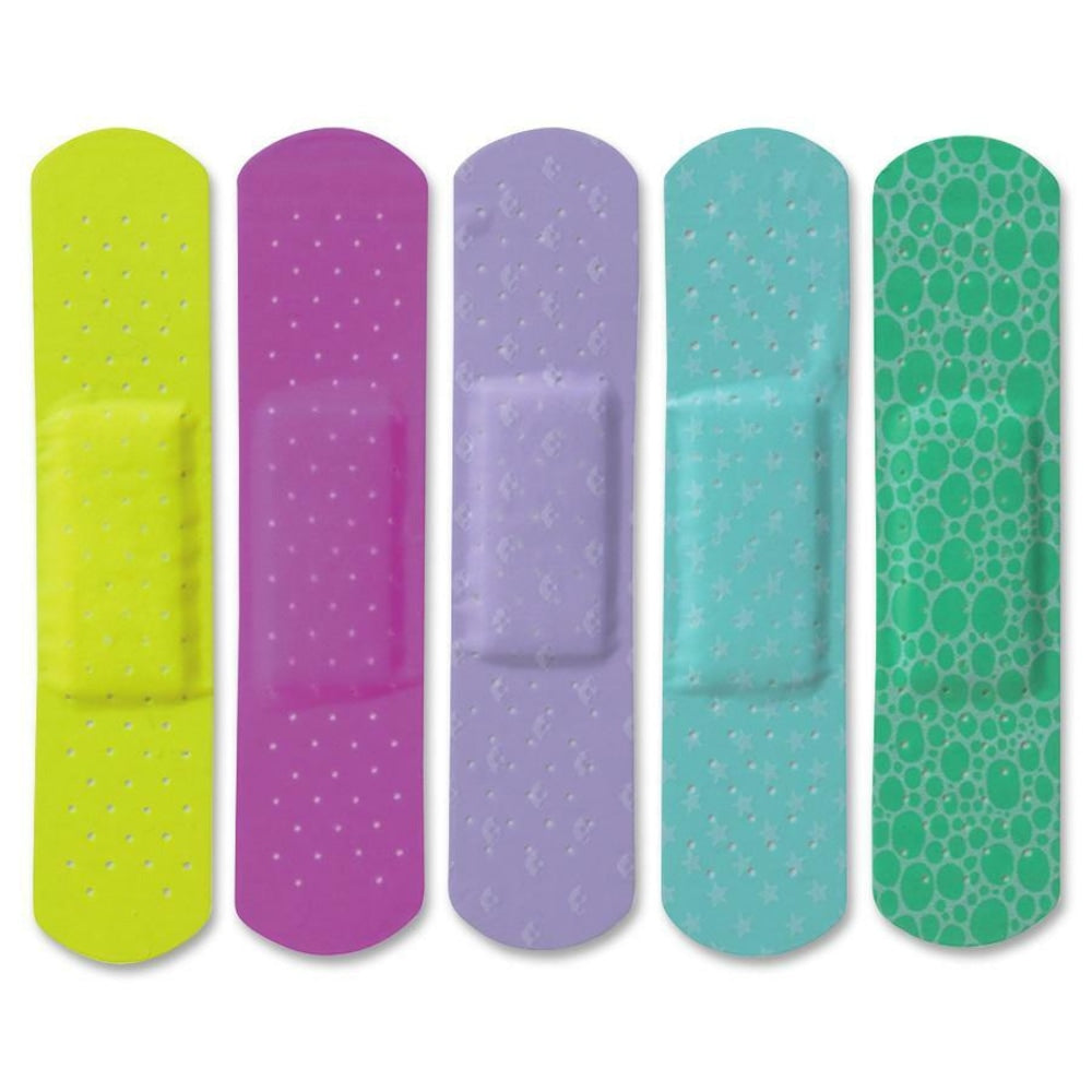 CURAD Neon Adhesive Bandages, Assorted Colors, Case Of 1,200