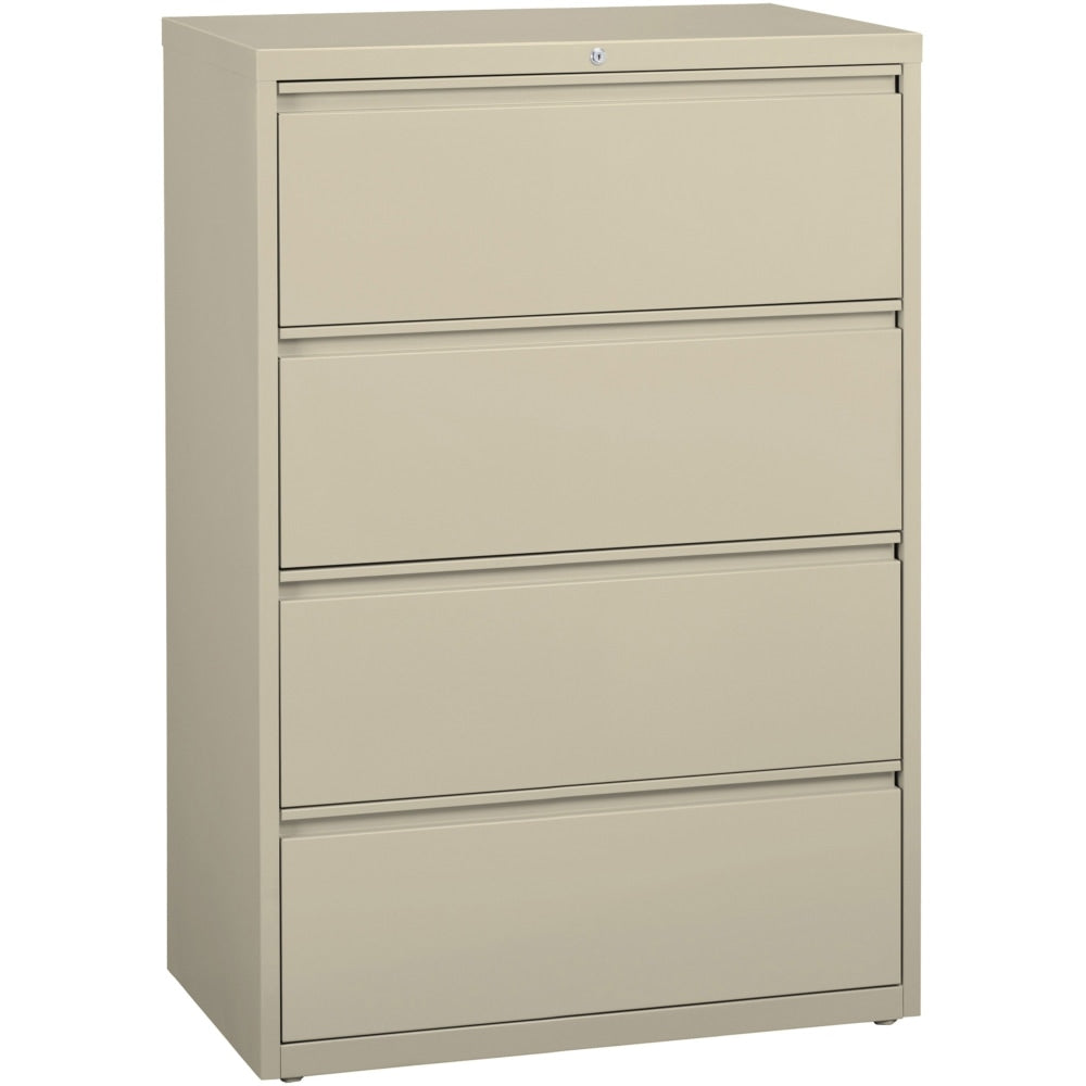 Lorell Fortress 36inW x 18-5/8inD Lateral 4-Drawer File Cabinet, Putty