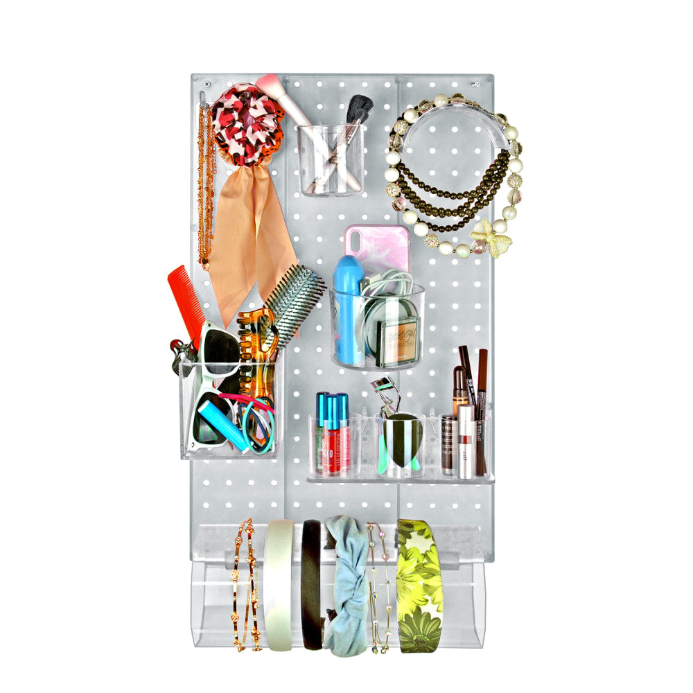 Azar Displays 10-Piece Pegboard Organizer Kit, Clear