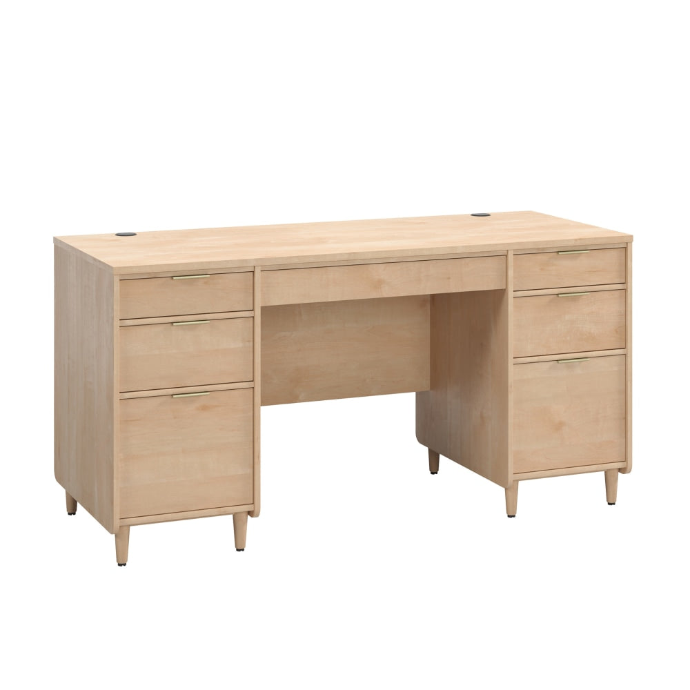 Sauder Clifford Place 59inW Double-Pedestal Executive Computer Desk, Natural Maple