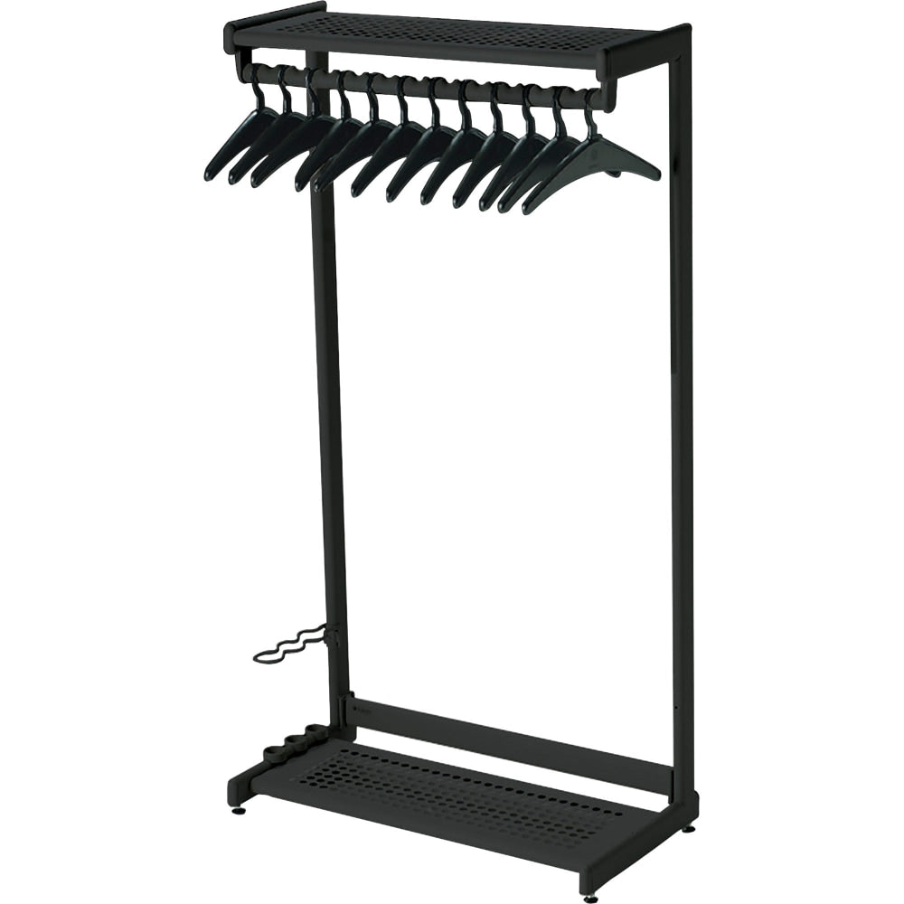 Quartet Garment Rack With Hangers, 12 Hangers, 2 Shelves, 36in Width, Black