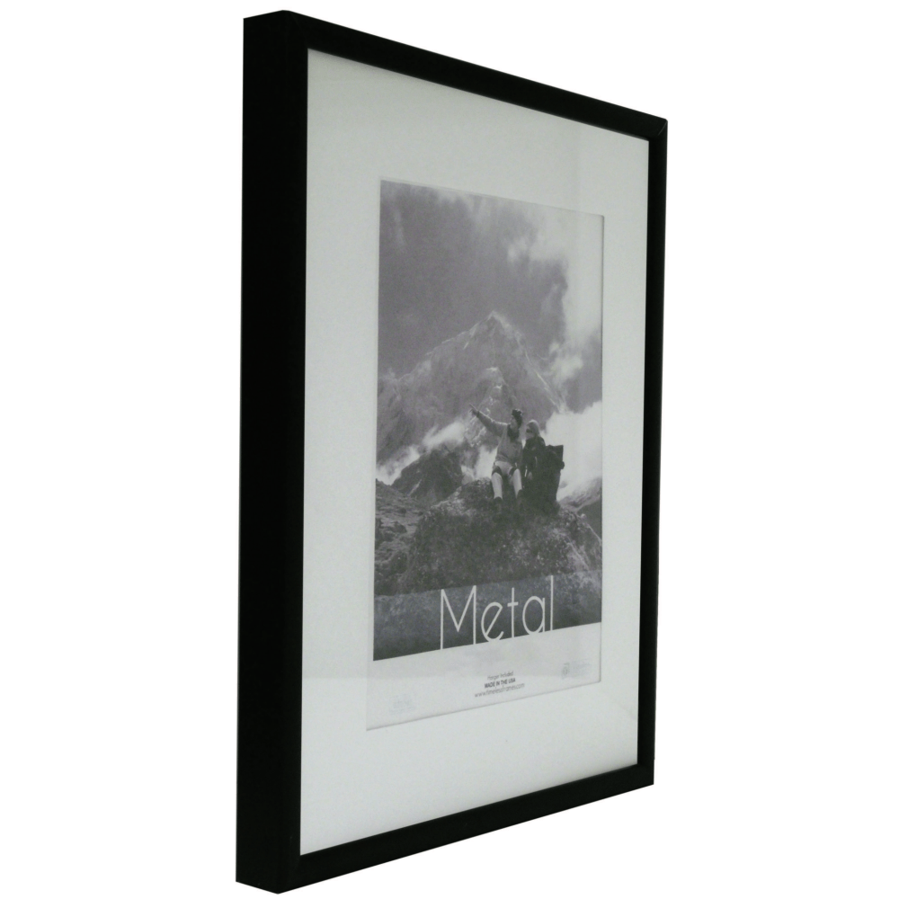 Timeless Frames Metal Picture Frame, 14in x 18in With Mat, Black