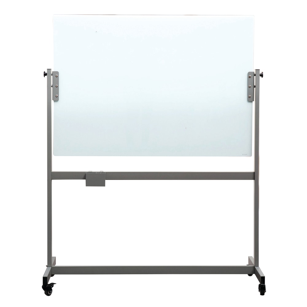 U Brands Magnetic Glass Dry-Erase Whiteboard With Rolling Easel, Frosted White, 35in X 47in