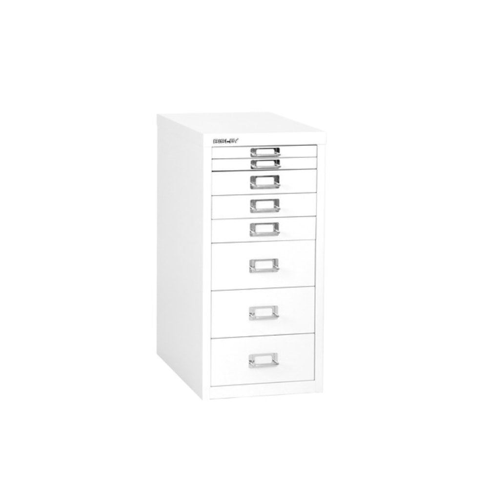 Bisley 15inD Vertical 8-Drawer Under-Desk File Cabinet, White