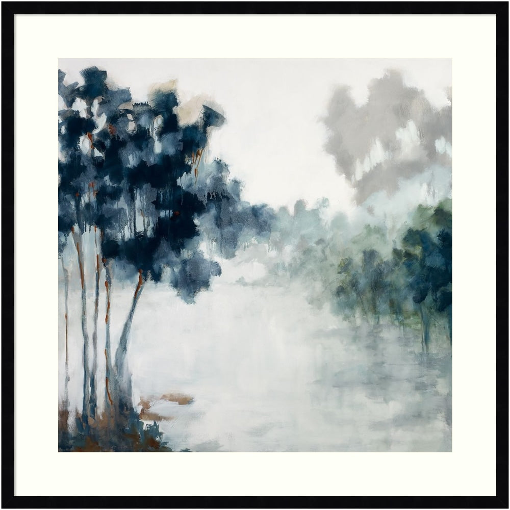 Amanti Art Soft Winter Light And Trees by Jacqueline Ellens Wood Framed Wall Art Print, 33inW x 33inH, Black