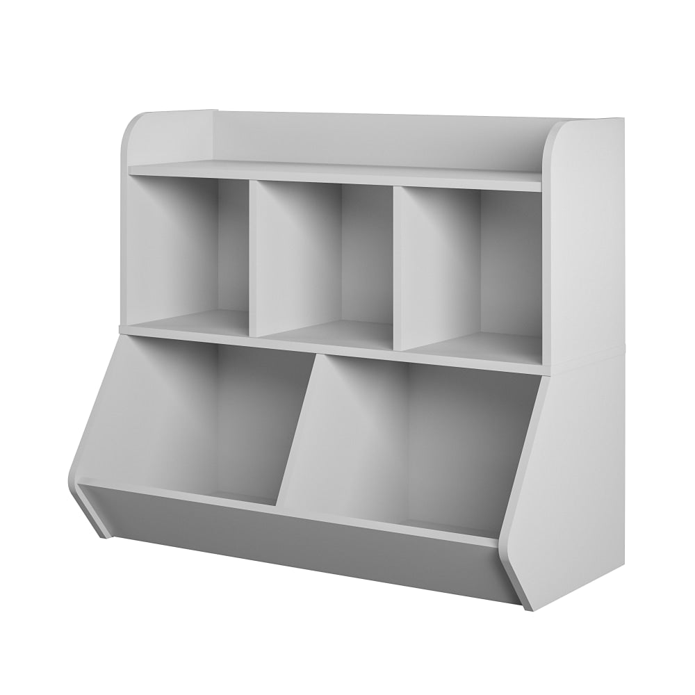 Ameriwood Home Tyler Kids 31inH 5-Cube Toy Storage Bookcase, Gray