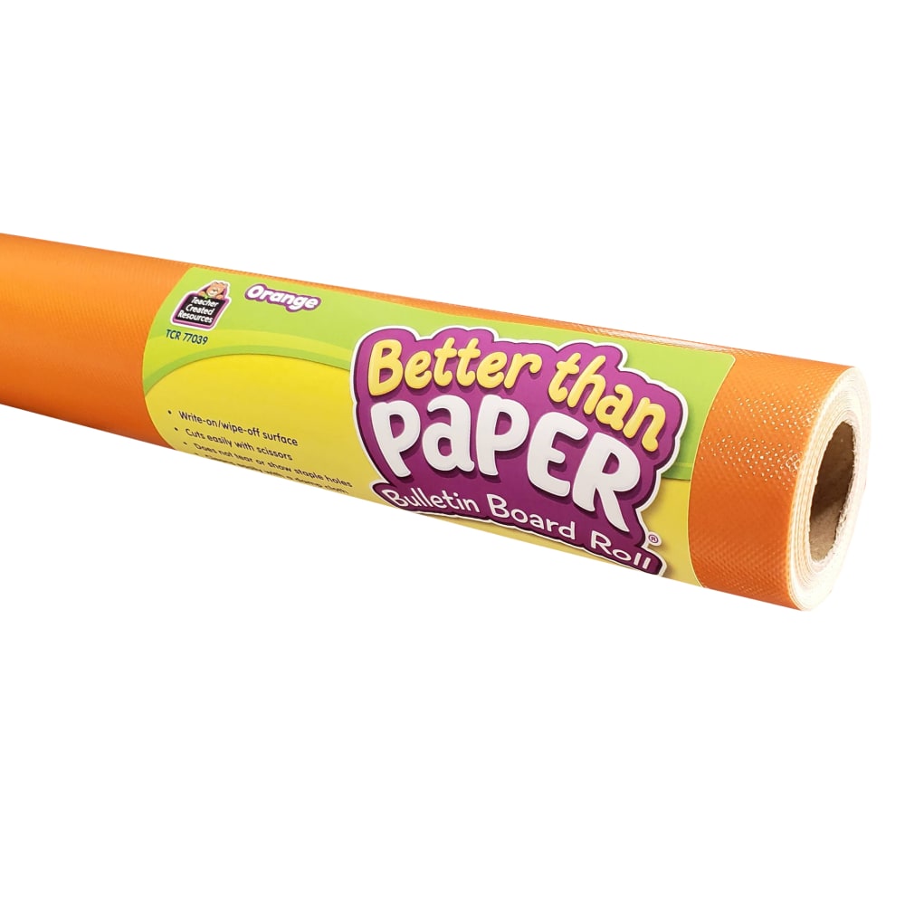 Teacher Created Resources Better Than Paper Bulletin Board Paper Rolls, 4ft x 12ft, Orange, Pack Of 4 Rolls