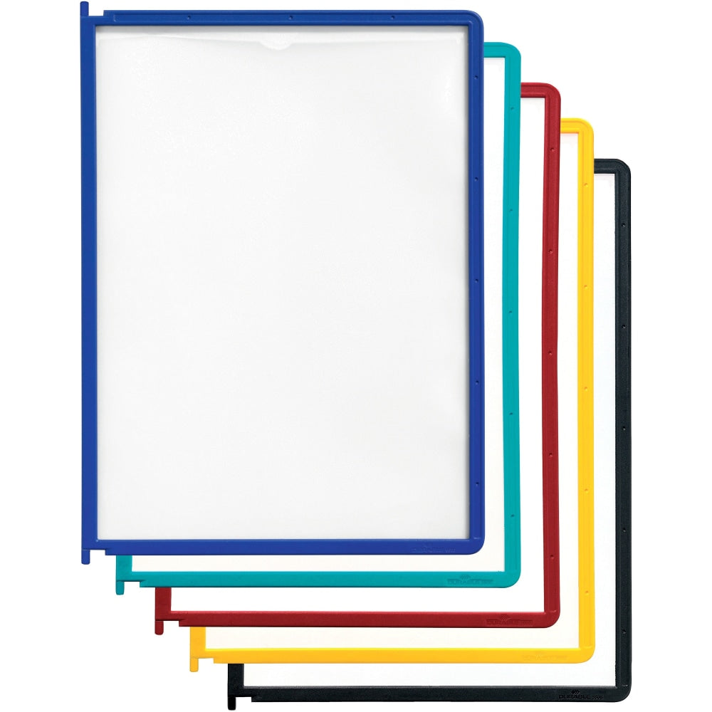 Durable InstaView Desktop Reference Replacement Sleeves, Assorted Colors, Pack Of 5