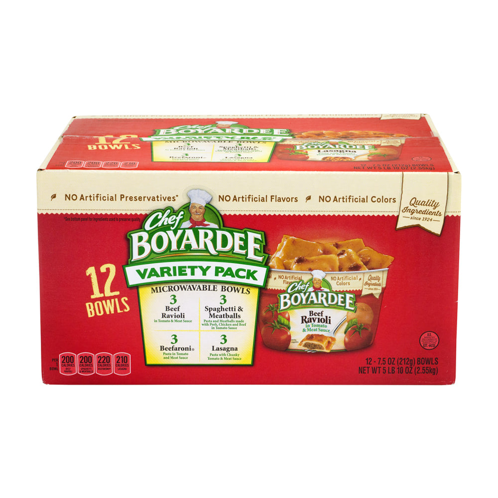 Chef Boyardee Microwavable Bowls, 7.5 Oz, Variety Pack Of 12 Bowls