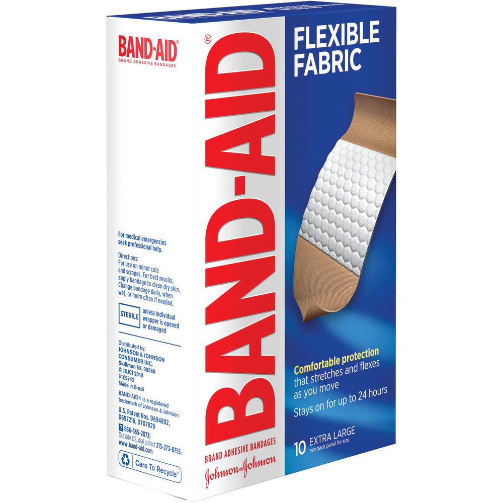 Band-Aid Brand Flexible Fabric Extra-Large Bandages, Box Of 10