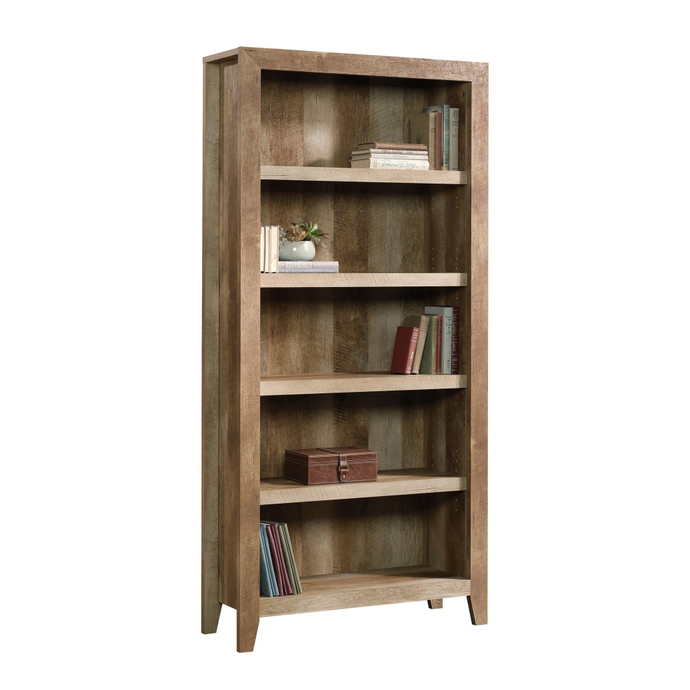 Sauder Dakota Pass 72inH 5-Shelf Bookcase, Craftsman Oak