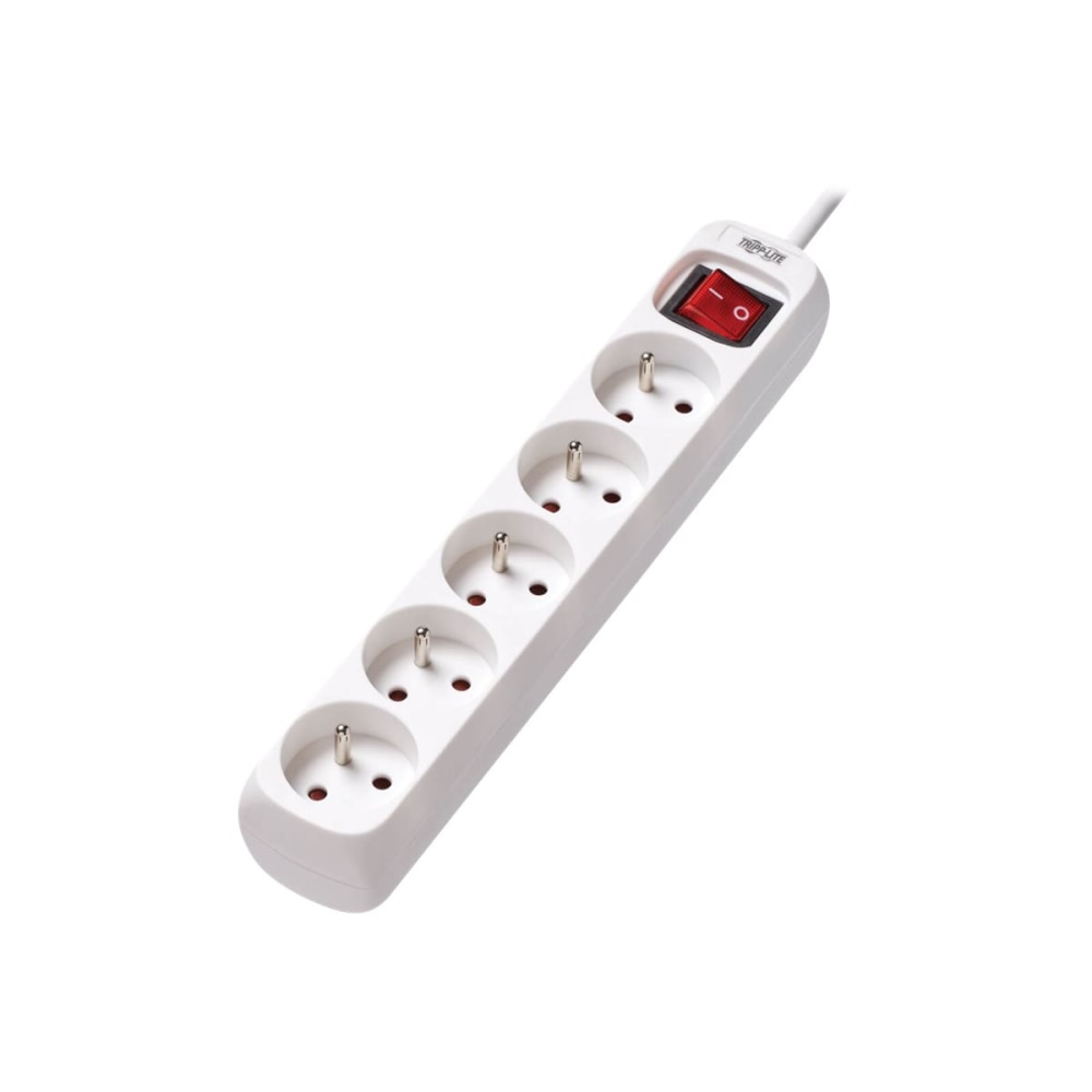 Tripp Lite 5-Outlet Power Strip - French Type E Outlets, 220-250V AC, 16A, 1.5 m Cord, Type E Plug, White - Power strip - 13 A - AC 230 V - input: Type E - output connectors: 5 (Type E) - 5 ft cord - France - white