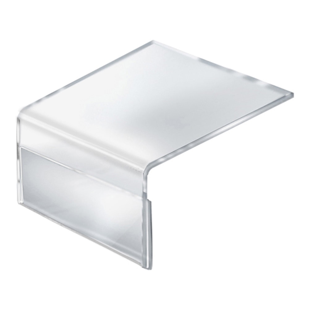 Azar Displays Acrylic Shelf Sign Holders, 3-1/2inH x 5-1/2inW x 8inD, Clear, Pack Of 10 Holders