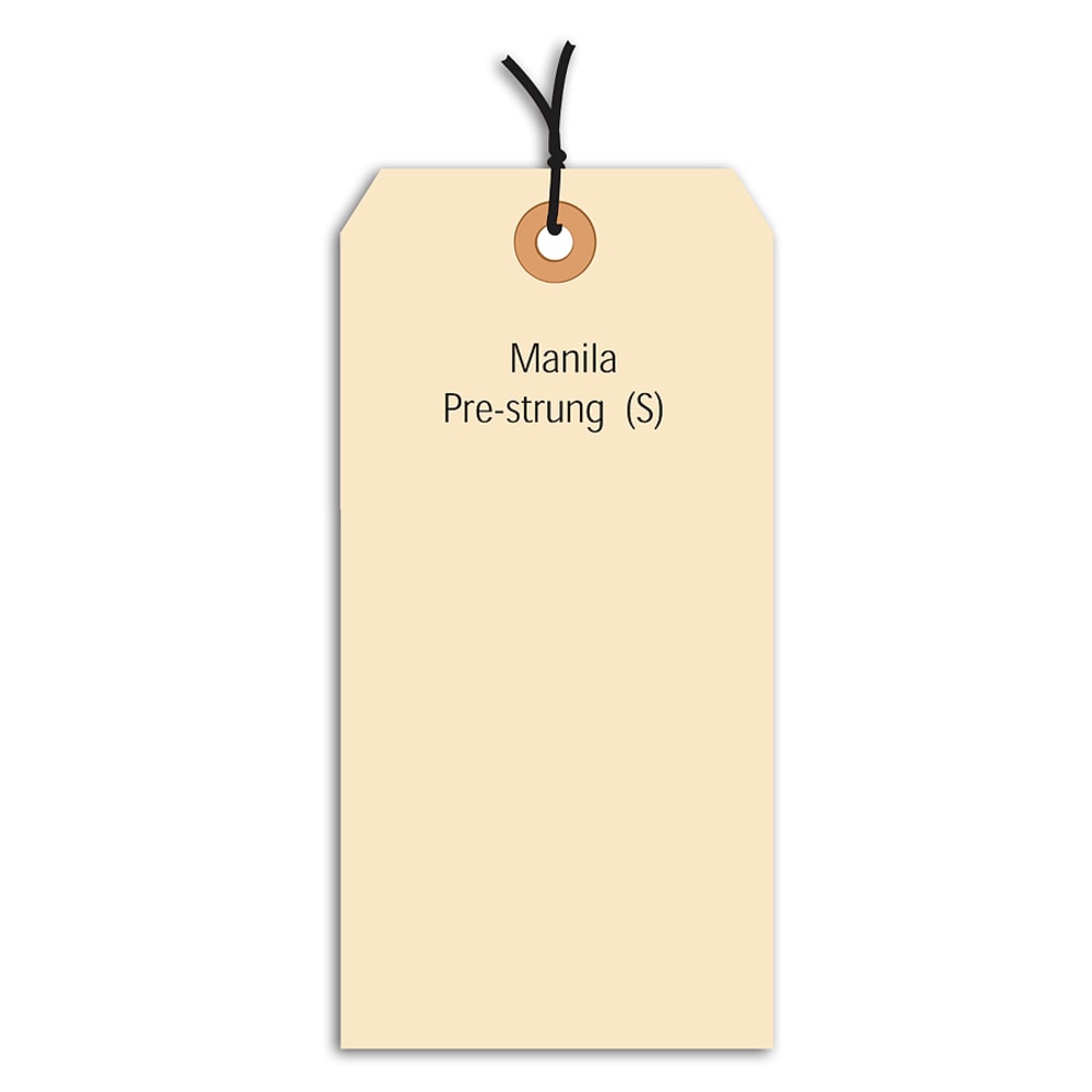 Partners Brand Prestrung Manila Shipping Tags, 10 Point, #6, 5 1/4in x 2 5/8in, Box Of 1,000