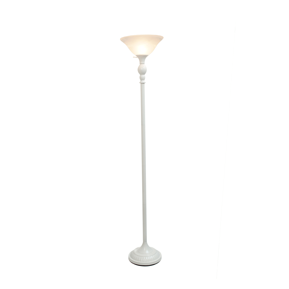 Lalia Home Classic 1-Light Torchiere Floor Lamp, 71inH, White