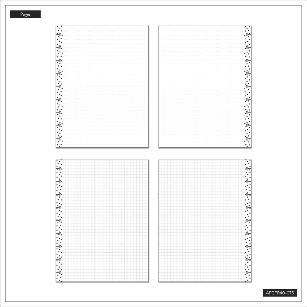 Happy Planner Classic Filler Paper, 40 Sheets, 7in x 9-1/4in, Simple Dots