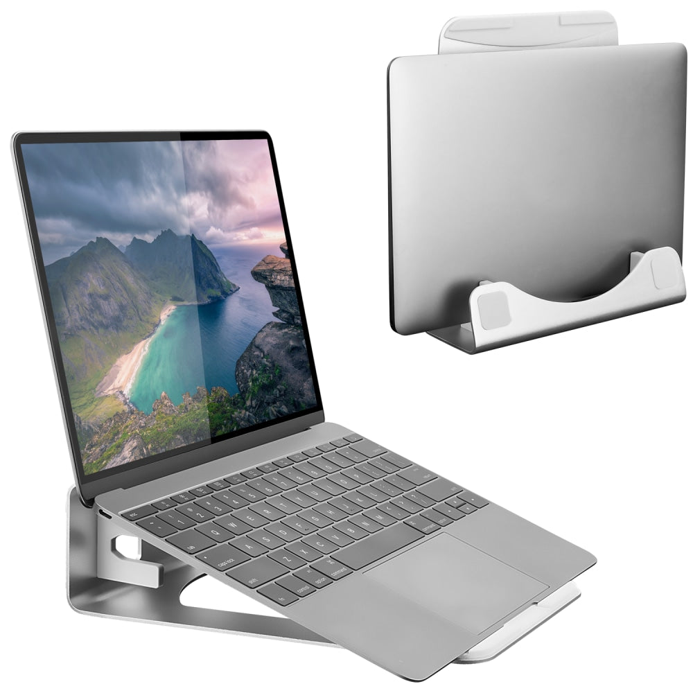 Mount-It! Vertical 2-In-1 Laptop Stand/Holder, Silver, MI-7276