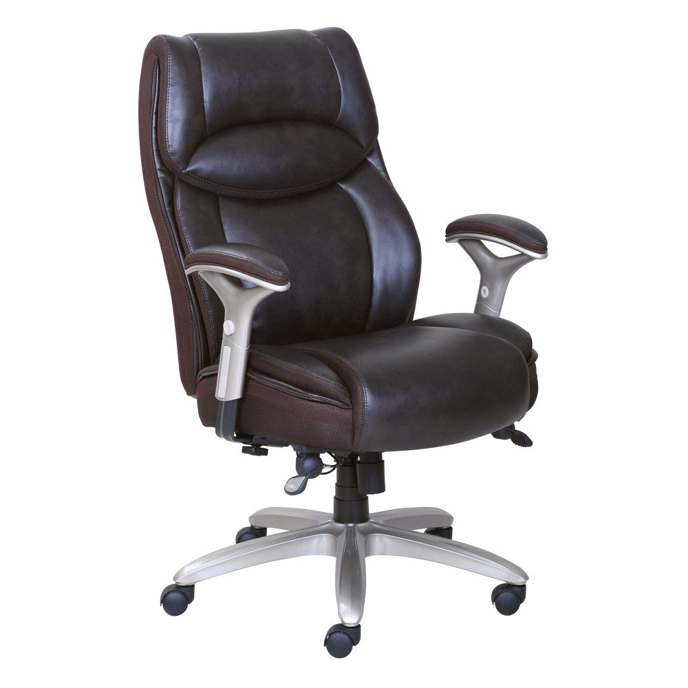 Serta Smart Layers Jennings Big & Tall Ergonomic Bonded Leather High-Back Executive Chair, Brown